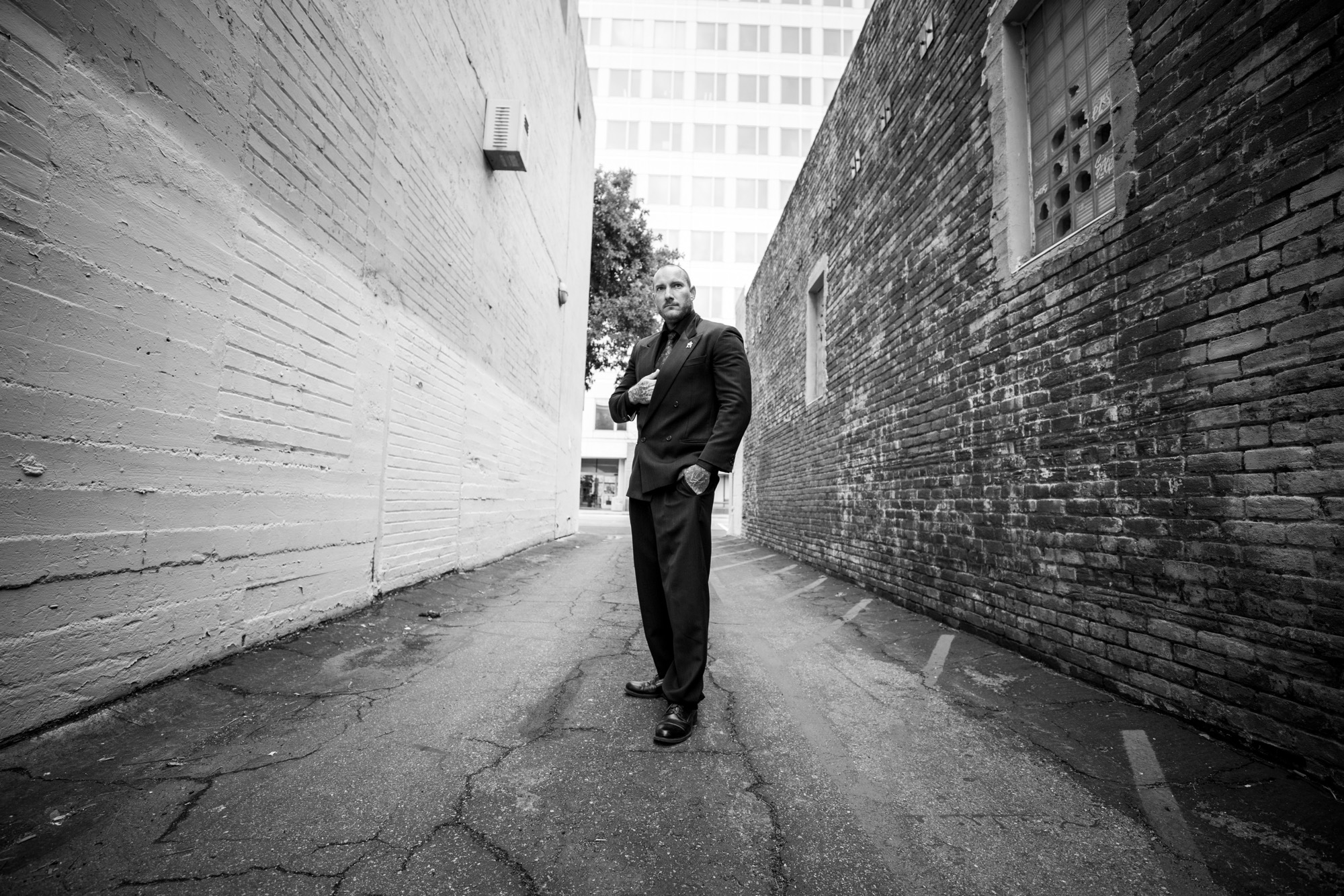 Actor & Artist Brandon Garic Notch in a Black Suit